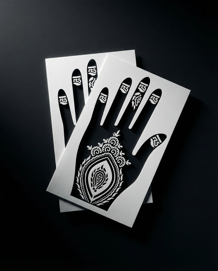 Pochoir de tatouage henné motif traditionnel mehndi Harmonie