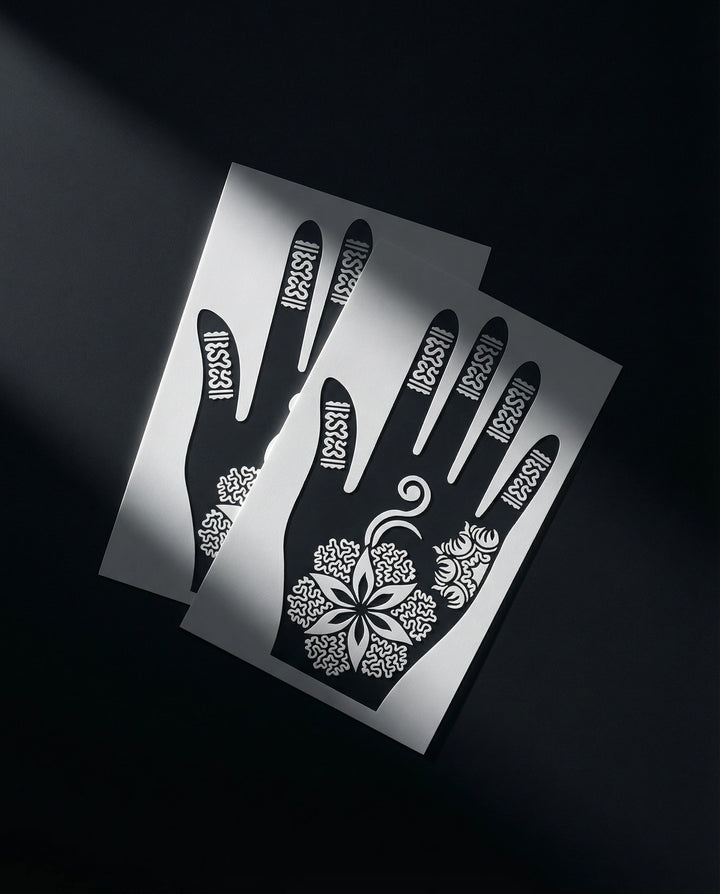 Pochoir de tatouage henné motif fleur de lotus