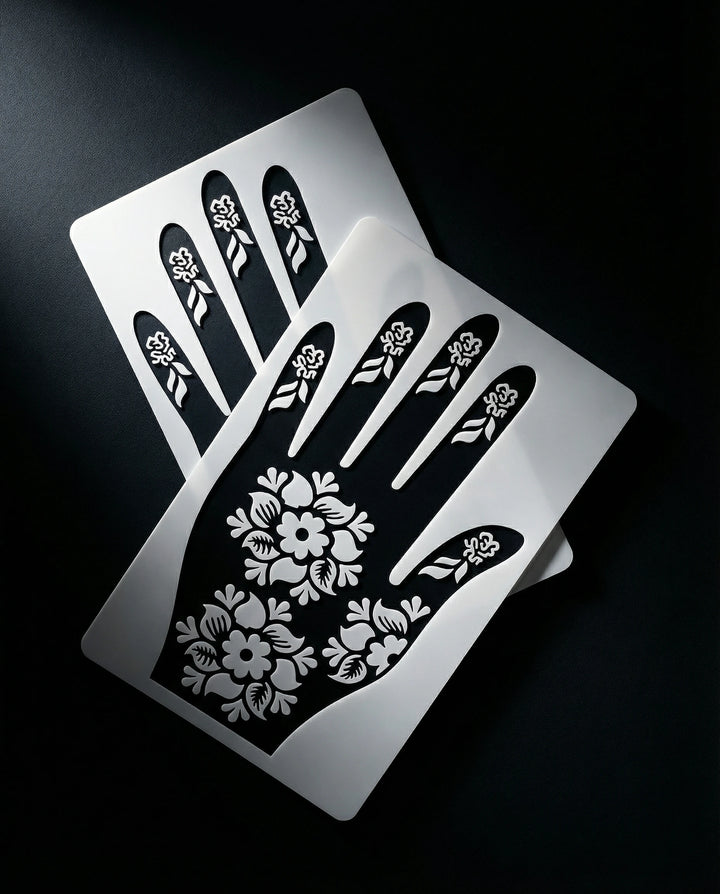 Pochoir de tatouage henné motif floral délicat Élégance